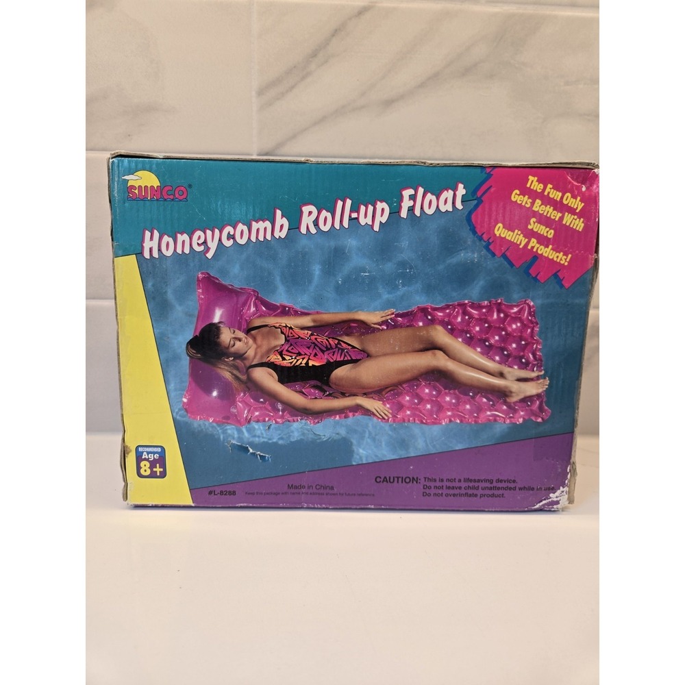 Vintage 1996 Sunco Honeycomb Roll-up Float Pool Float L-8288‎